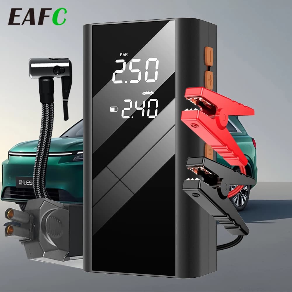 EAFC 1200A Car Jump Starter Power Bank Portable 150PSI Air Pump Car Battery Emergency Boosters Starting Device Car Starter