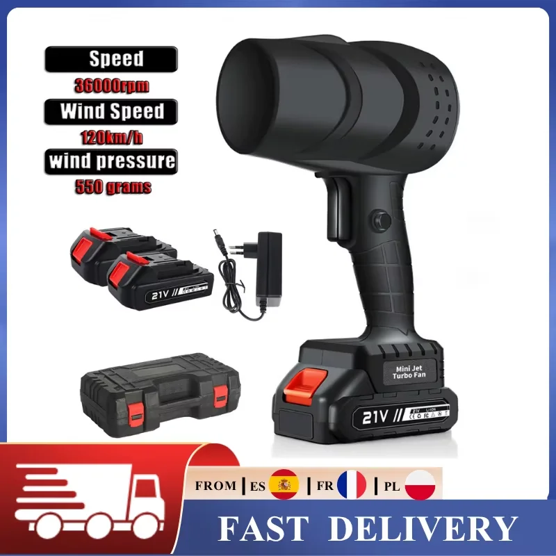 21V Cordless Electric Leaf Blower, High-Power Handheld Air Blower, Equipped with Lithium Battery, Lightweight and Portable, Powerful, Suitable for Patios, Outdoors, Gardens, Indoors, and Cars.