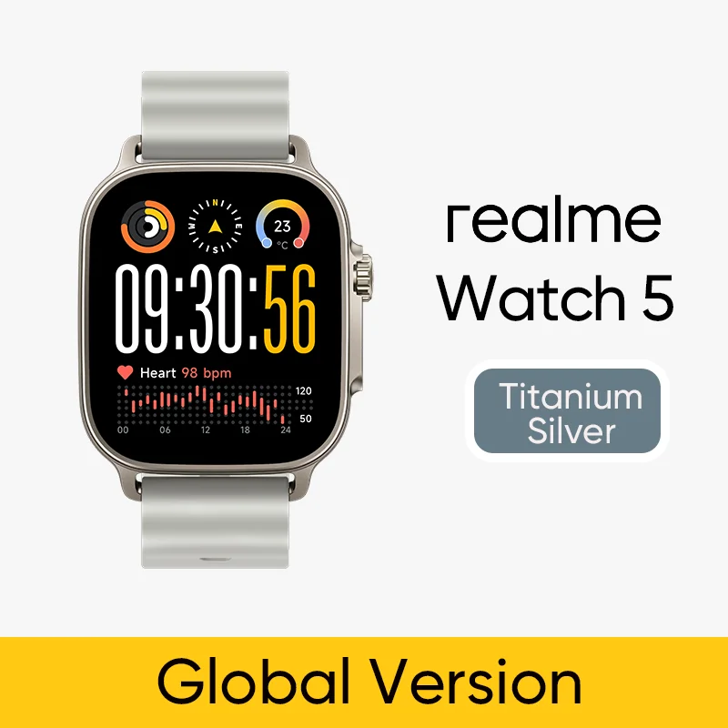 realme watch 5 Global Version 1.97" AMOLED 460mAh 14-Day Battery Life 300+ Themes Support GPS GNSS IP68 waterproof