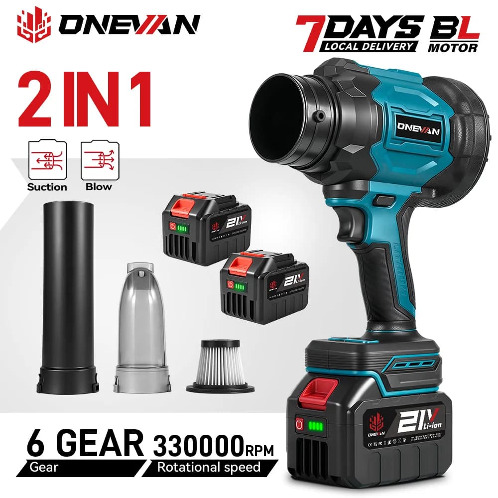 ONEVAN 3500W 350M/S Brushless Electric Blower Cordless Leaf Snow Blowing Dust Vacuuming Power Tool For Makita 18V Battery Pin