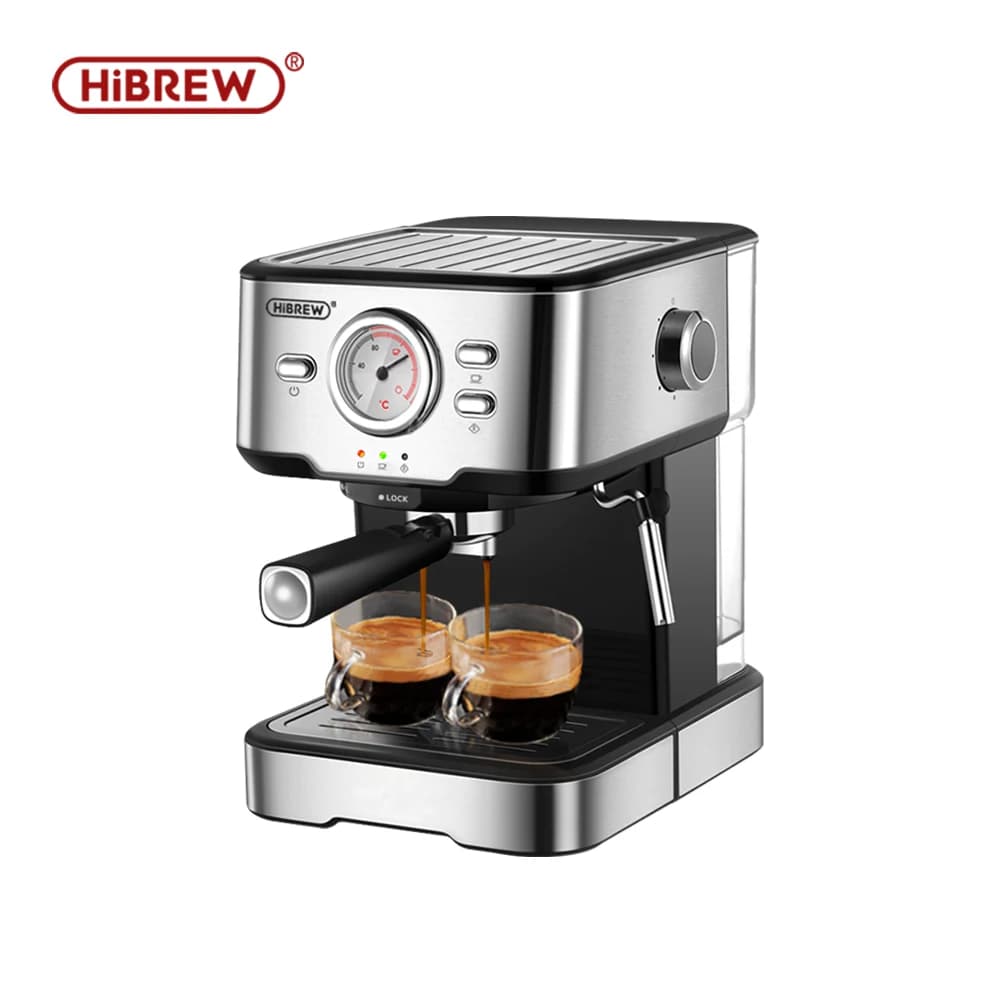 HiBREW Coffee Maker Cafetera 20 Bar Inox Semi Automatic Super Slim ESE POD & Powder Espresso Machine Hot Water H11