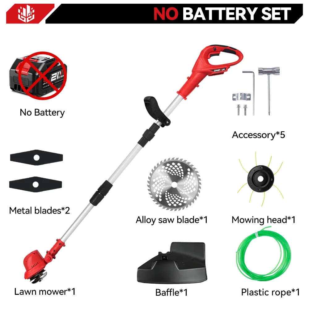 ONEVAN 36000RPM Brushless Electric Lawn Mower 10Inch Cordless Garden Lawn Trimmer Cutting Power Tool For Makita 18V Battery Pin