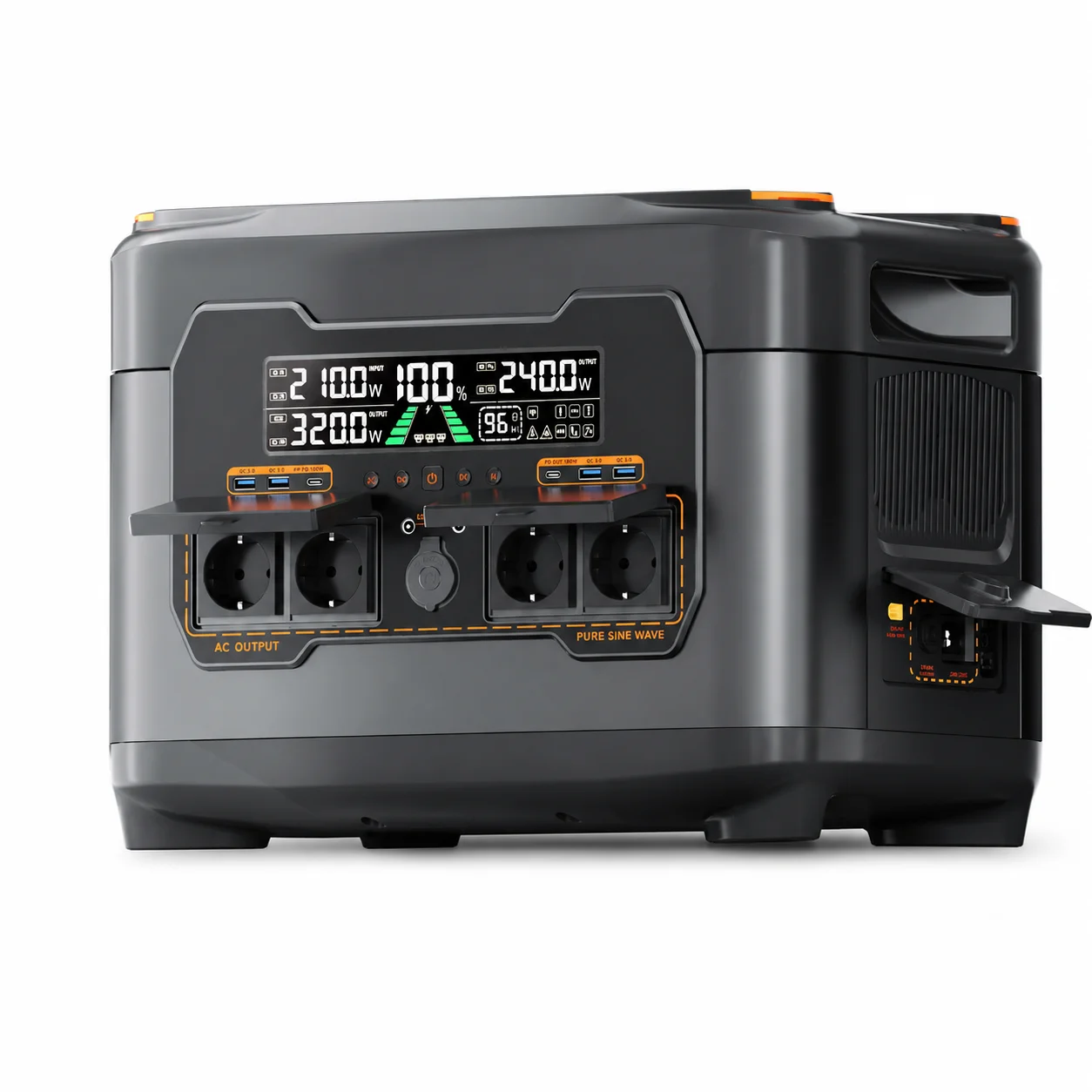 Newsmy X2400 3000W Portable Power Station 2047.5Wh, 230V Solar Generator with 1200W MPPT, UPS, WiFi Bluetooth, PD100W for Home Camping RV