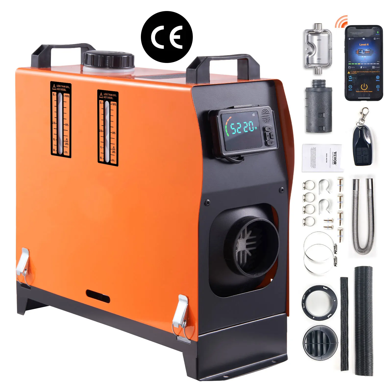 SucceBuy 8 KW Diesel Air Heater All-on-one Diesel Heater with Bluetooth and LCD, Portable Parking Heater for RV Trailer Camper