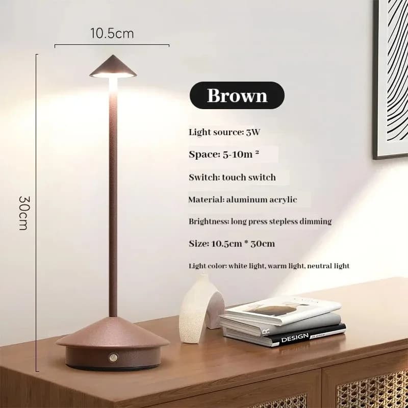 GGbingo LED Table Lamp Rechargeable Touch Sensor Cordless Desk Lamp 3 Colors Bedside Creative Ambient Light Bar Room Decor Night Light