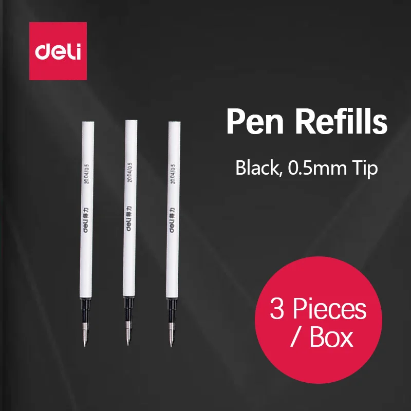 Deli S99 Rotating Metal-Barrel Gel‑ink Pen—Premium Quality for Business Office Students Black Exams and Studying Refillable