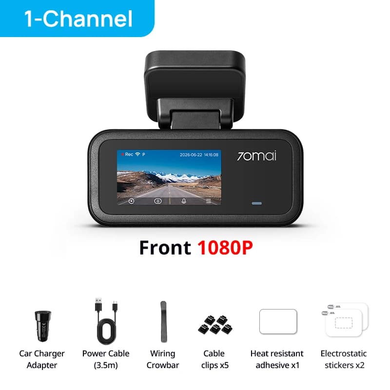 【New】70mai A210 Dash Cam 1080P HDR Night Vision Support Dual-Channel Supercapacitor Built-in GPS Wi-Fi6 24H Parking Surveillance