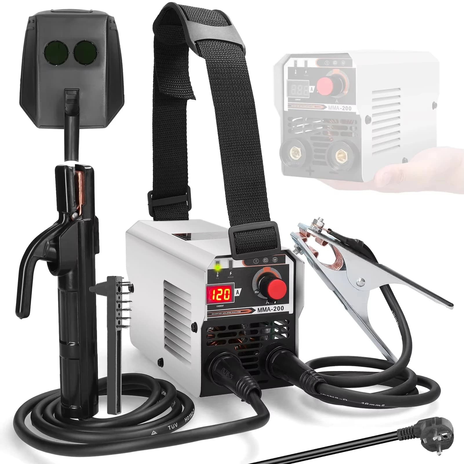 Mini Arc Welding Machine 20-250A, IGBT Inverter MMA-250 Welder Kit, Portable DIY Electric Welding Machine for Home Use