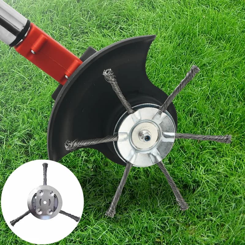 Weed Brush Head Steel Wire Wheel Grass Trimmer Head Removal Moss Rust Lawn Mower Grass Brush Disc Weed Brush Trimmer Heads