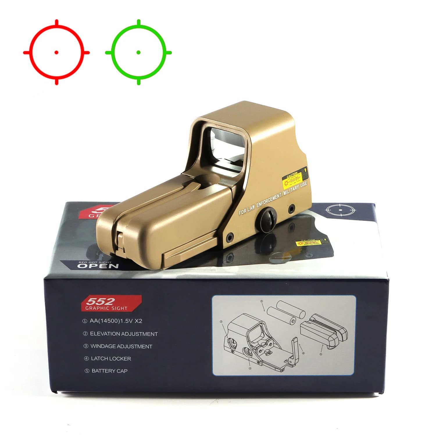 551 552 553 558 Red Green Dot Holographic Sight Scope Hunting Reflex Sight Scope 20mm Mount