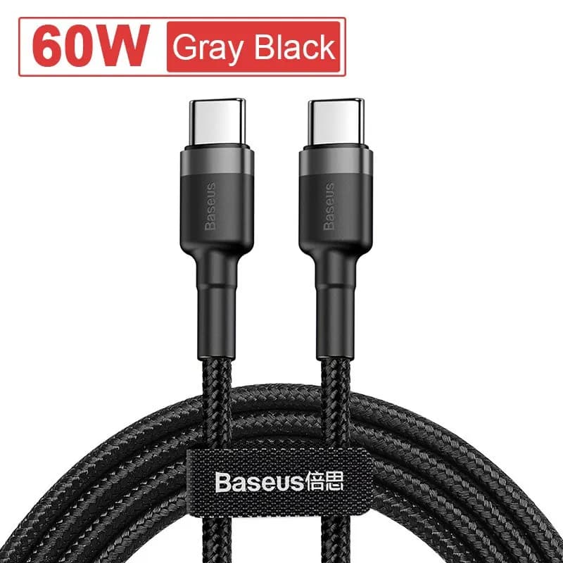 Baseus USB Type C To USB C Cable For iPhone 18 17 100W/5A PD Fast Charging Charger Cord For Macbook Xiaomi Samsung Type-C Cable