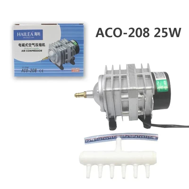 220V Hailea External High Power AC E-magnetic Air Pump Fish Pond Oxygen Pump Compressor for Pond Air Aerator Pump ACO-208 308