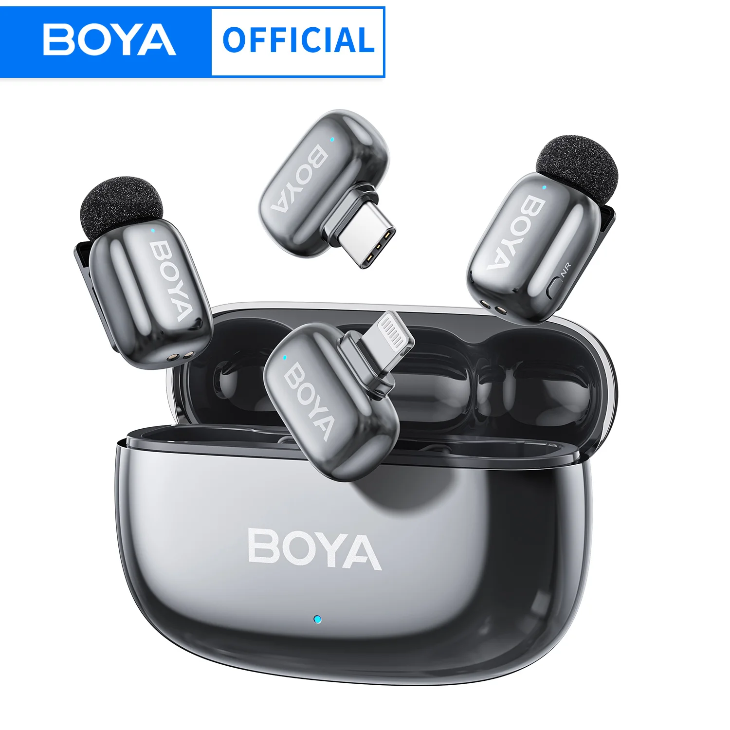 BOYA Mini 2 Wireless Lavalier Microphone AI Noise Reduction Mini Mic for iPhone 6-14/15-17 USB-C Android Phone Video Recording