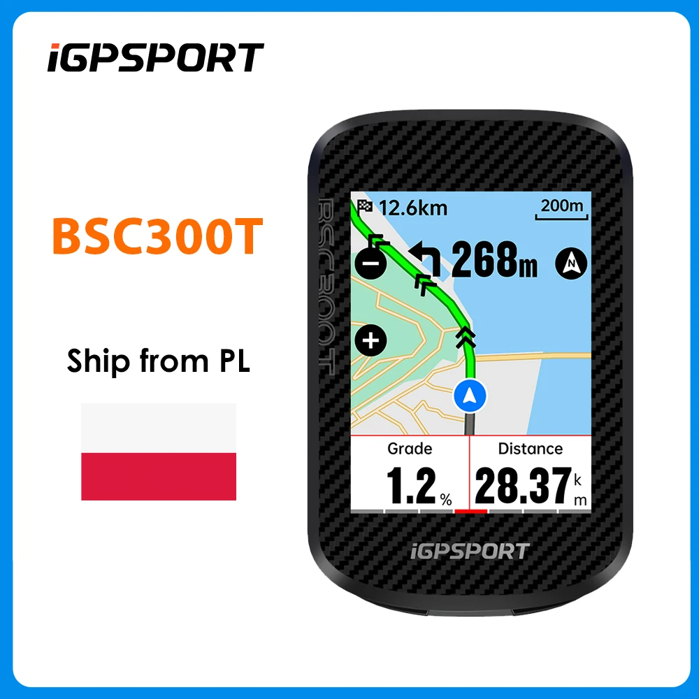 iGPSPORT BSC300T Touch-screen Bike Computer 32G Global Colorful Map Wireless Cycling Computer  Support E-bike