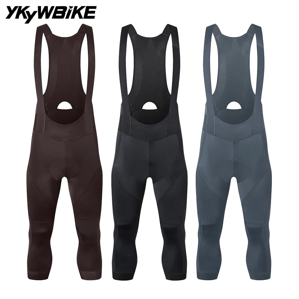 Ykywbike 3/4 Cycling Bib Shorts Men 6 Hours Ride Padded Shorts Pro Road Bicycle Tights Pants Mtb Bib Bike Short