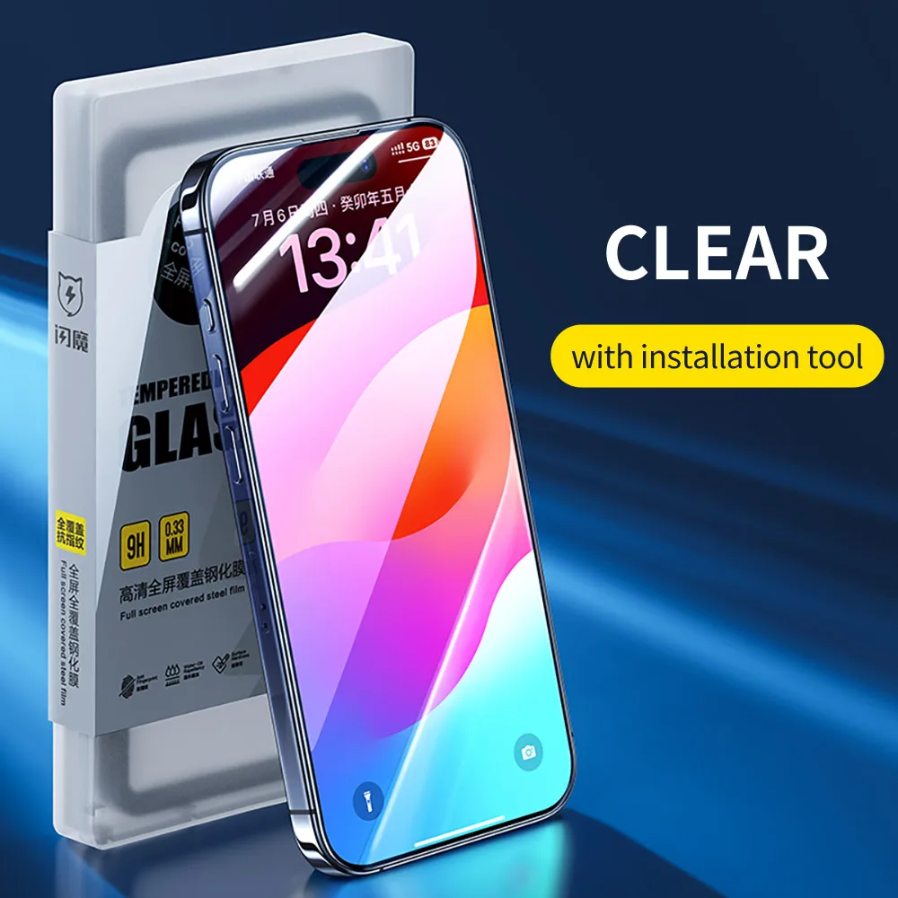 SmartDevil Full Cover Tempered Glass for iPhone 18 Pro Max 17ProMax 16Pro Screen Protector for iPhone 18Pro HD Anti-blue Light