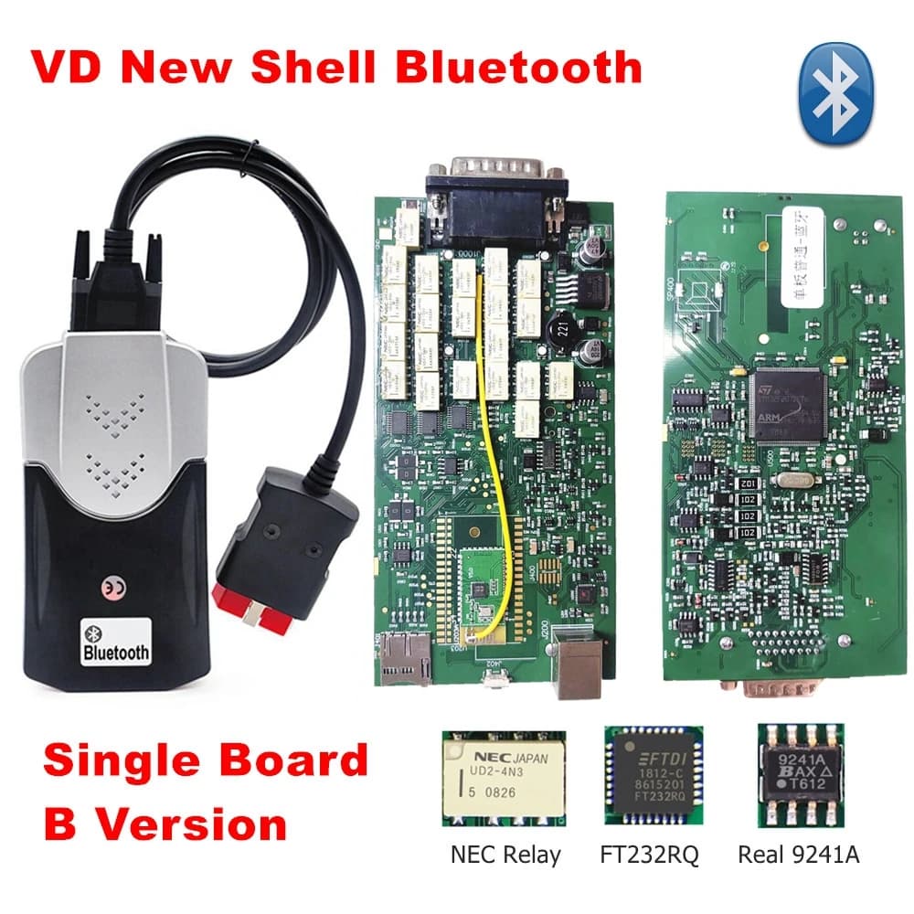 Multidiag Pro New 2021.11 Single Board DS150 Supports Flash Firmware to 3201 White NEC Relay 9241A FT232RQ Cars/Trucks 12V/24V