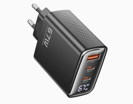 67W GaN Digital Display Fast Charger Quick Charge 4.0 3.0 USB Type C Charger for Laptop Mobile Phones