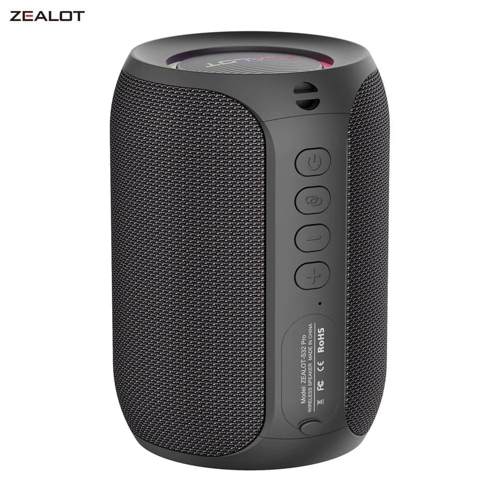 ZEALOT-S32PRO Portable Bluetooth 5.2 Speaker Outdoor Waterproof Wireless TWS Mini Column Box Speaker Outdoor TF Card Boom Box