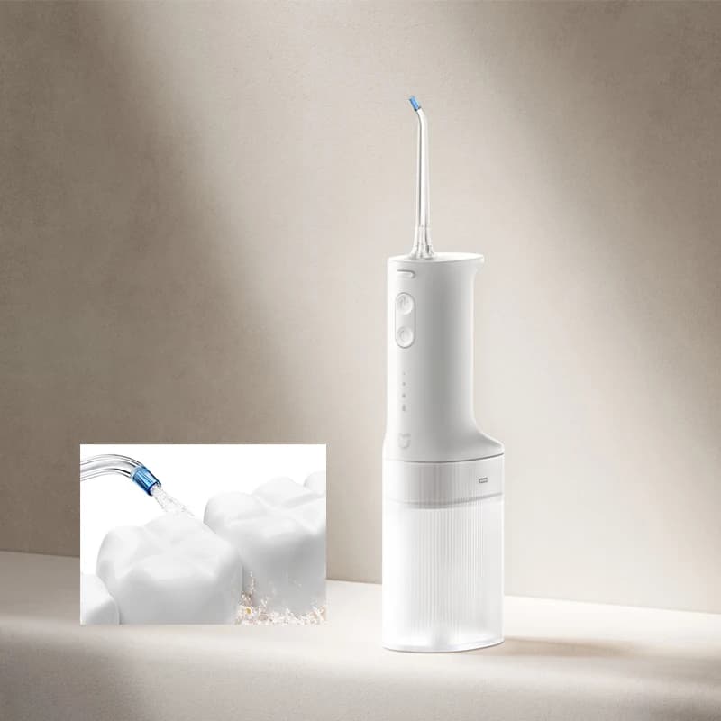 Xiaomi Mijia Oral Irrigator 2, Portable Electric Water Flosser 200ml Type-C Charge 3 Modes for Teeth/Gum Cleaning 2 Nozzles