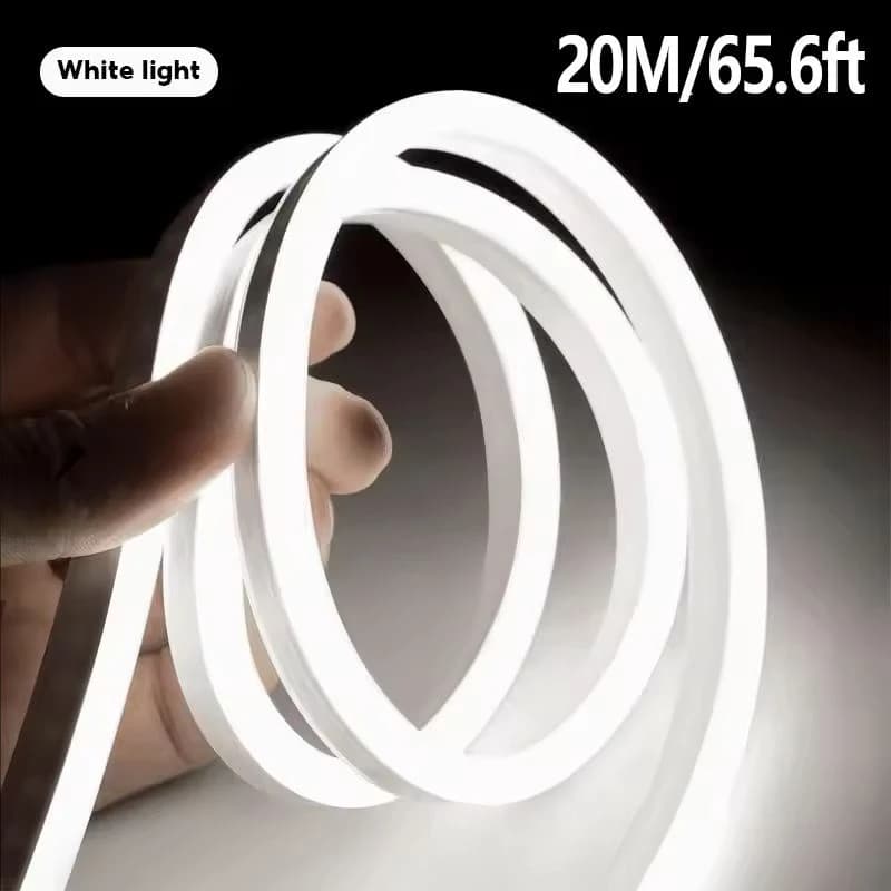 20m/65.6ft Silicone Neon Light LED Strip Lights 220V High Lumen LED Ribbon Waterproof Diode Tape Outdoor Light for Home Decor