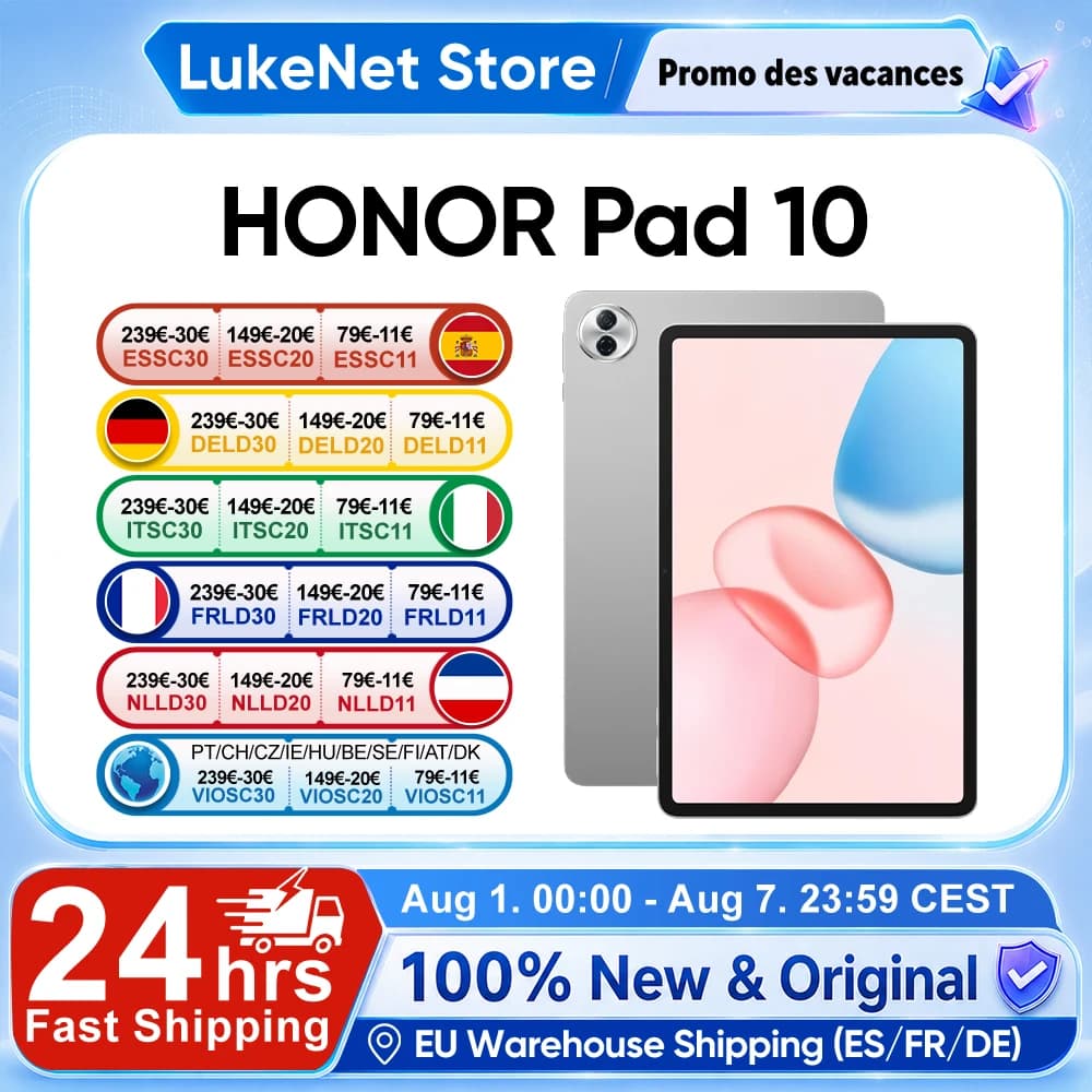 HONOR Pad 10, EU Version Tablet ,12.1-inch 120Hz 2.5K Display,10100mAh Battery, Qualcomm Snapdragon 7 Gen 3, 8MP Camera