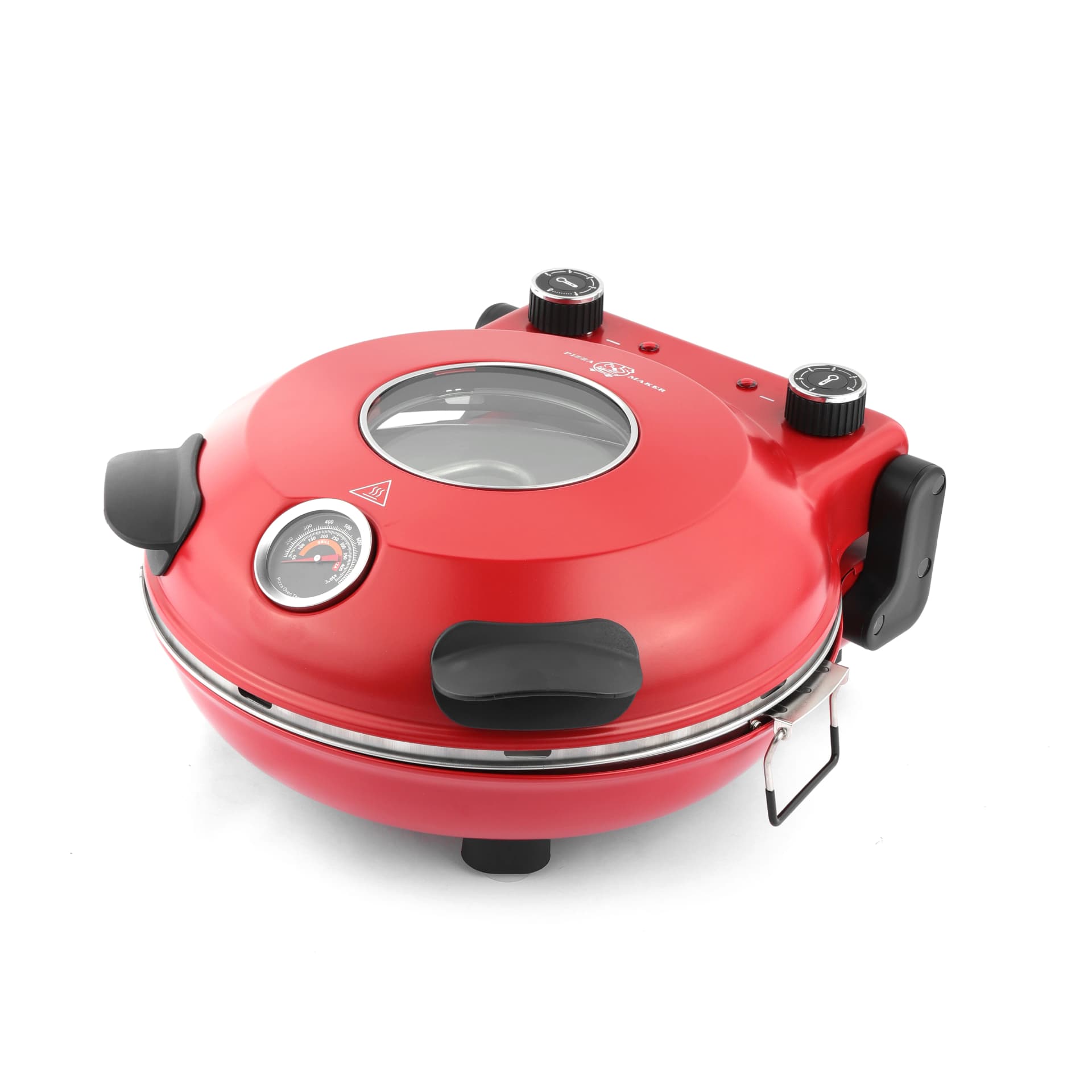 Klaif Electric Pizza Maker 420℃ 1200W 5 Separate Dual Temperature Levels Flame Resistant Stone Plate 12inch Pizza Oven 10Minute
