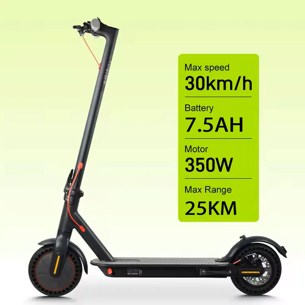 Electric Scooter Dual Shock Absorption 36V 10.4AH Range 25-30km Smart App Foldable Escooter 8.5 inch Max 30km/h