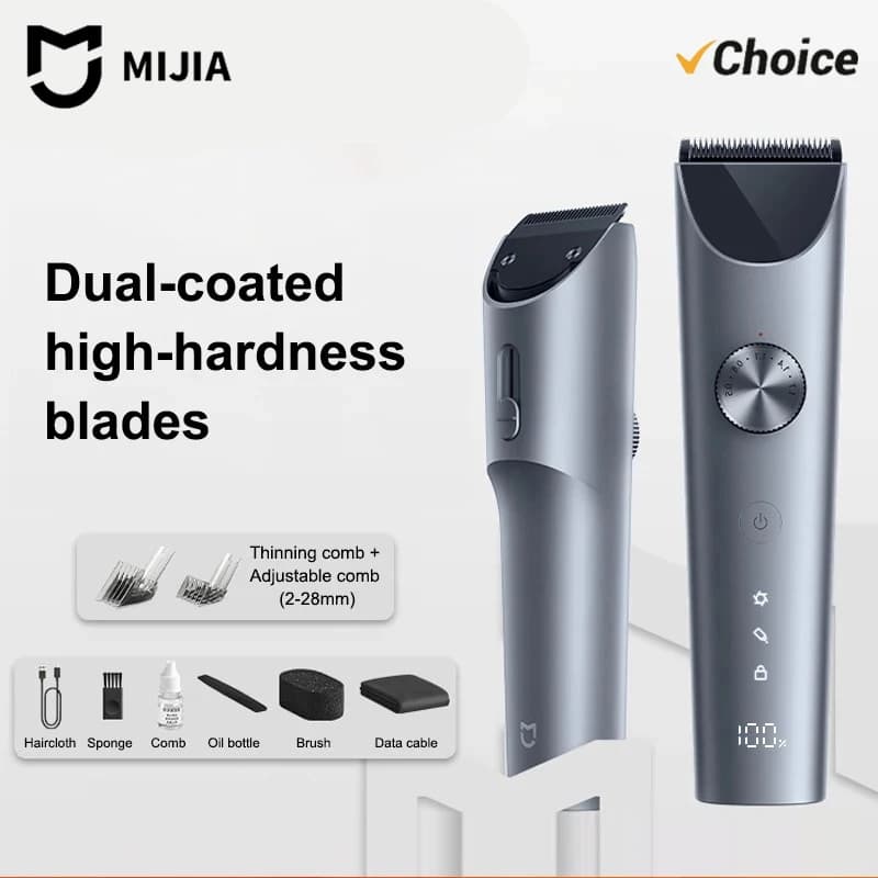 MIJIA Hair Clipper 2 Hair Trimmer Professional Beard Cut Machine IPX7 Waterproof Wireless Haircut Machine Mijia Clipper 2