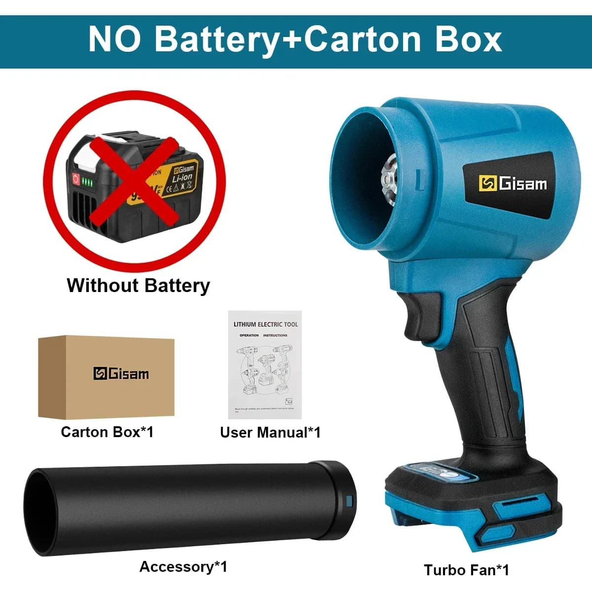 Gisam 400M/S 3000W High Power Brushless Turbo Fan Electric Air Blowers Jet Fan Snow Leaf Dust Tool For Makita Battery Pin