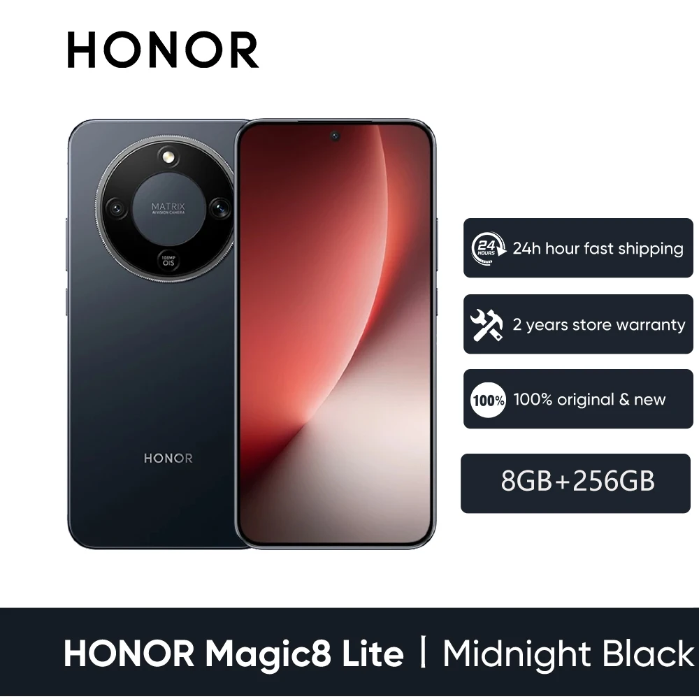 New Honor Magic8 Lite Eu Version 2026 5g Smartphone Android Mobile Phones Amoled Snapdragon 6 Gen 4 7500Mah 108Mp Ois Ai Camera