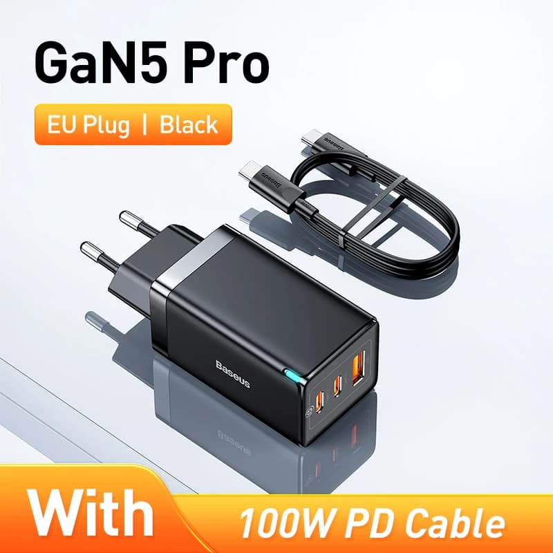 Baseus 65W GaN Charger Quick Charge Type C PD Charger USB Charger QC4.0 Portable Fast Charger For Laptop iPhone 17 16 15 14 13